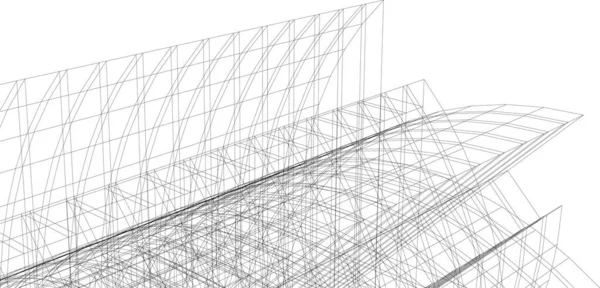 Abstraktní Kreslicí Čáry Architektonickém Pojetí Minimální Geometrické Tvary — Stockový vektor