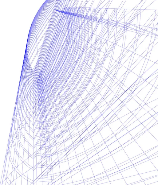 Abstrakta Teckningslinjer Arkitektonisk Konst Koncept Minimala Geometriska Former — Stock vektor
