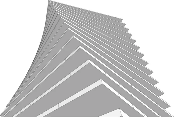 建築芸術の概念における抽象的な線や最小限の幾何学的形状 — ストックベクタ