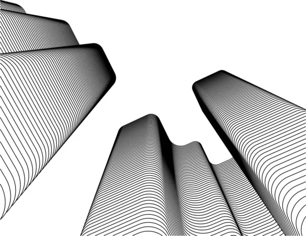 Abstrakcyjne Linie Rysunku Koncepcji Sztuki Architektonicznej Minimalne Kształty Geometryczne — Wektor stockowy