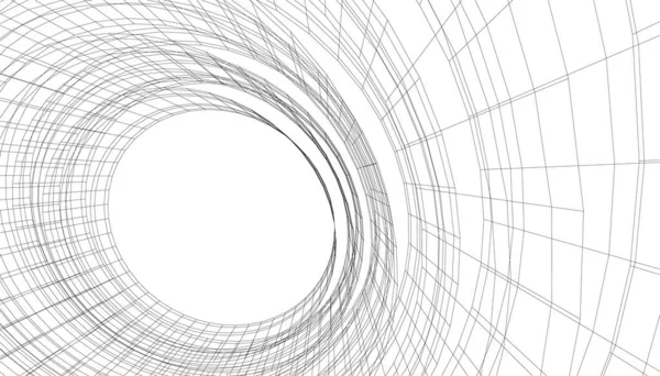 Abstrakte Zeichnungslinien Architektonischen Kunstkonzept Minimale Geometrische Formen — Stockvektor