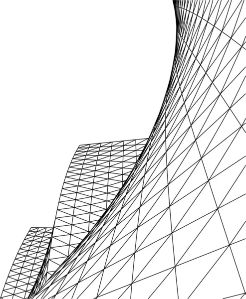 Linhas Abstratas Desenho Conceito Arte Arquitetônica Formas Geométricas Mínimas —  Vetores de Stock