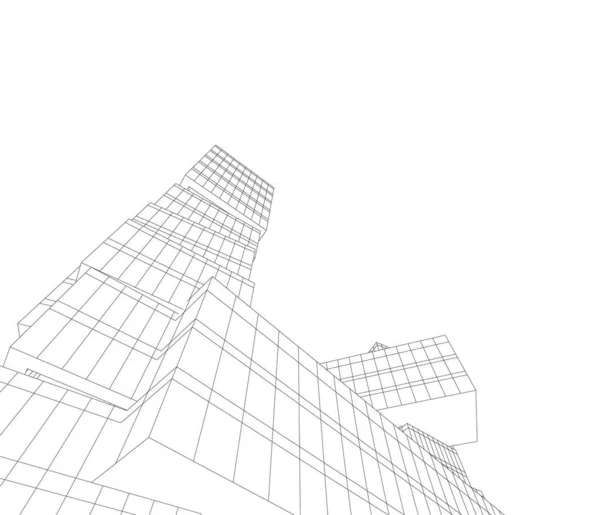 Lignes Dessin Abstraites Dans Concept Art Architectural Formes Géométriques Minimales — Image vectorielle