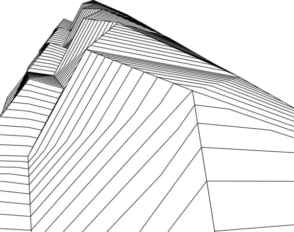 Abstracte Tekenlijnen Architectonisch Kunstconcept Minimale Geometrische Vormen — Stockvector