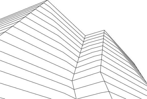 Abstrakte Zeichnungslinien Architektonischen Kunstkonzept Minimale Geometrische Formen — Stockvektor