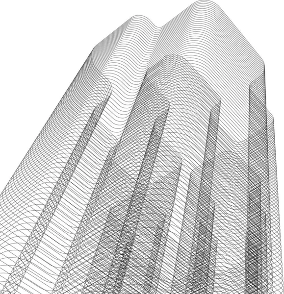 Abstrakte Zeichnungslinien Architektonischen Kunstkonzept Minimale Geometrische Formen — Stockvektor