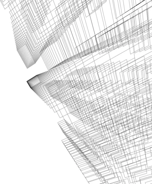 Linhas Abstratas Desenho Conceito Arte Arquitetônica Formas Geométricas Mínimas — Vetor de Stock