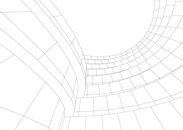 Linhas Abstratas Desenho Conceito Arte Arquitetônica Formas Geométricas Mínimas — Vetor de Stock