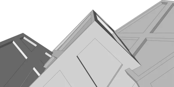 Formas Geométricas Mínimas Linhas Arquitetônicas — Vetor de Stock