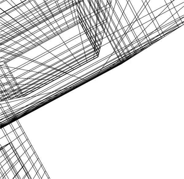 Abstrakte Zeichnungslinien Architektonischen Kunstkonzept Minimale Geometrische Formen — Stockvektor