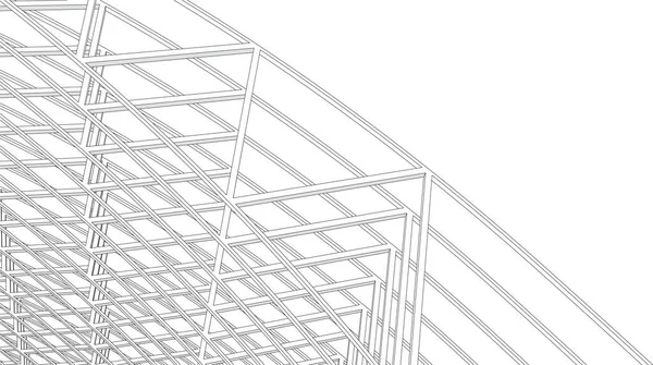 Líneas Abstractas Dibujo Concepto Arte Arquitectónico Formas Geométricas Mínimas — Archivo Imágenes Vectoriales