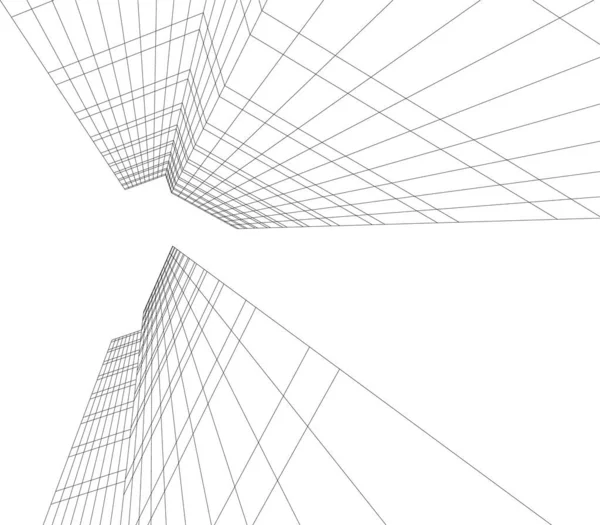 Linhas Abstratas Desenho Conceito Arte Arquitetônica Formas Geométricas Mínimas —  Vetores de Stock