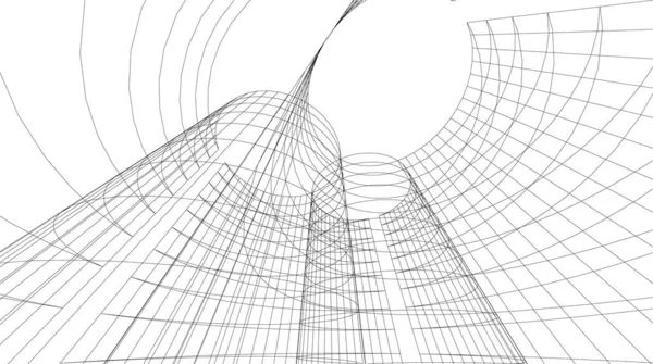 Abstrakcyjne Linie Rysunku Koncepcji Sztuki Architektonicznej Minimalne Kształty Geometryczne — Wektor stockowy