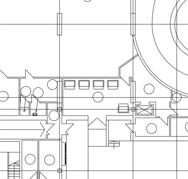 Abstracte Tekenlijnen Architectonisch Kunstconcept Minimale Geometrische Vormen — Stockvector