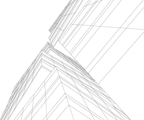 Abstrakte Zeichnungslinien Architektonischen Kunstkonzept Minimale Geometrische Formen — Stockvektor