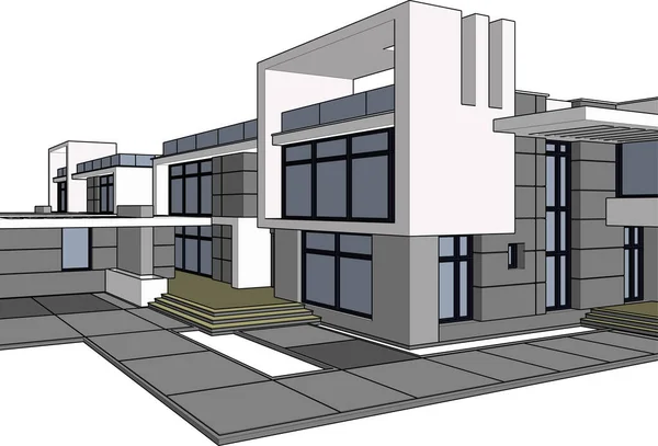 建筑3D背景图 — 图库矢量图片