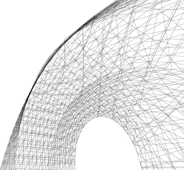 Líneas Abstractas Dibujo Concepto Arte Arquitectónico Formas Geométricas Mínimas — Vector de stock