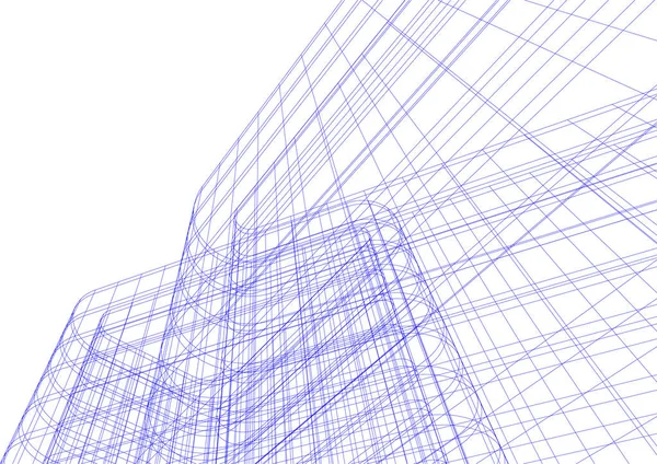 Lignes Dessin Abstraites Dans Concept Art Architectural Formes Géométriques Minimales — Image vectorielle