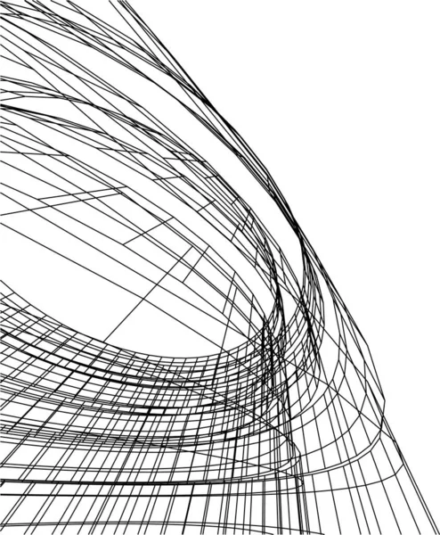 Líneas Abstractas Dibujo Concepto Arte Arquitectónico Formas Geométricas Mínimas — Vector de stock