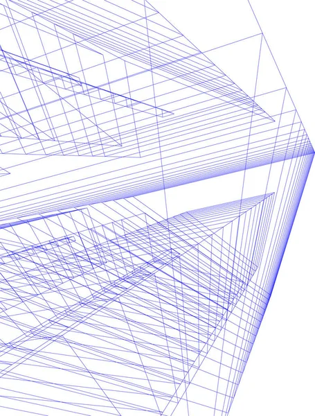 Abstrakta Teckningslinjer Arkitektonisk Konst Koncept Minimala Geometriska Former — Stock vektor