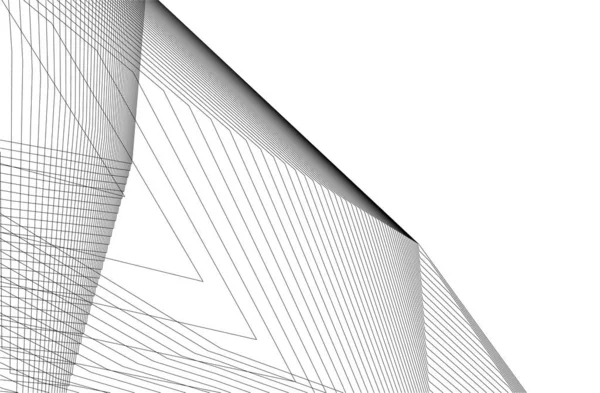 Líneas Abstractas Dibujo Concepto Arte Arquitectónico Formas Geométricas Mínimas — Archivo Imágenes Vectoriales