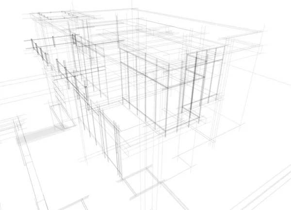 Mimari Sanat Konseptinde Soyut Çizgiler Minimum Geometrik Şekiller — Stok Vektör