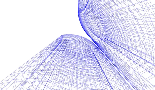 Líneas Abstractas Dibujo Concepto Arte Arquitectónico Formas Geométricas Mínimas — Archivo Imágenes Vectoriales