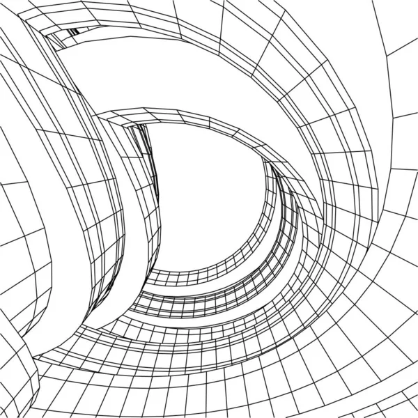 Abstracte Tekenlijnen Architectonisch Kunstconcept Minimale Geometrische Vormen — Stockvector