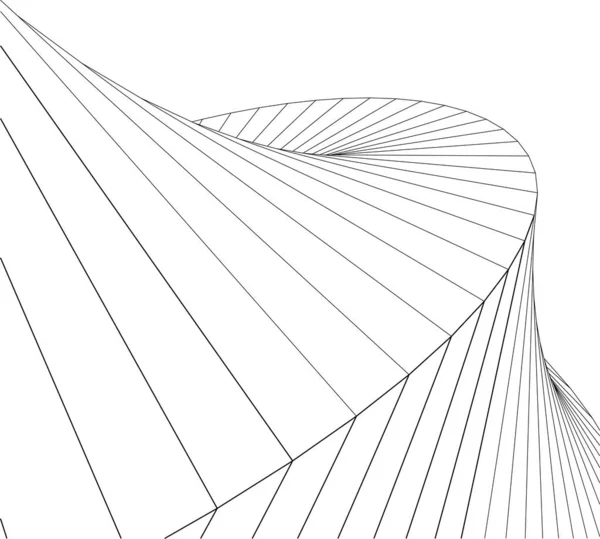 Abstrakte Zeichnungslinien Architektonischen Kunstkonzept Minimale Geometrische Formen — Stockvektor