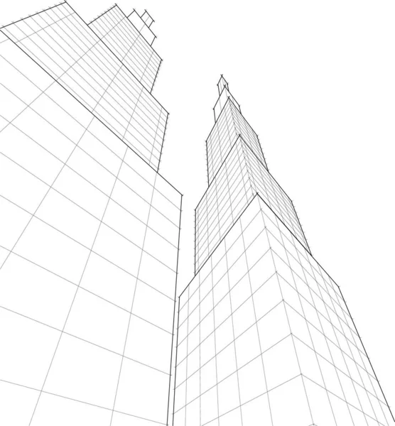 Líneas Abstractas Dibujo Concepto Arte Arquitectónico Formas Geométricas Mínimas — Archivo Imágenes Vectoriales