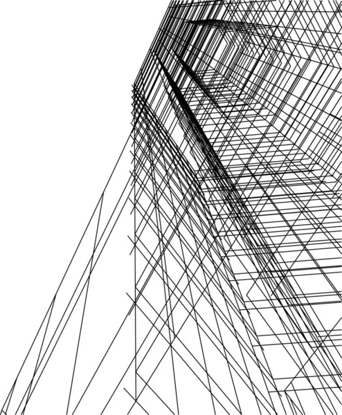 Abstracte Tekenlijnen Architectonisch Kunstconcept Minimale Geometrische Vormen — Stockvector