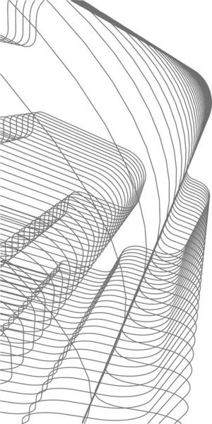 Líneas Abstractas Dibujo Concepto Arte Arquitectónico Formas Geométricas Mínimas — Archivo Imágenes Vectoriales