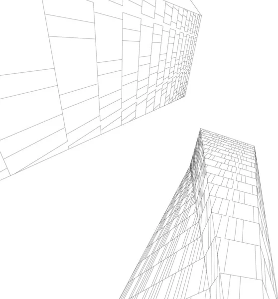 Abstrakcyjne Linie Rysunku Koncepcji Sztuki Architektonicznej Minimalne Kształty Geometryczne — Wektor stockowy