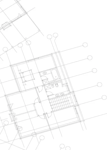 Linee Disegno Astratte Nel Concetto Arte Architettonica Forme Geometriche Minime — Vettoriale Stock