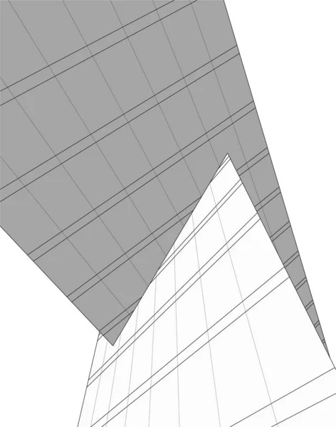 Linhas Abstratas Desenho Conceito Arte Arquitetônica Formas Geométricas Mínimas — Vetor de Stock