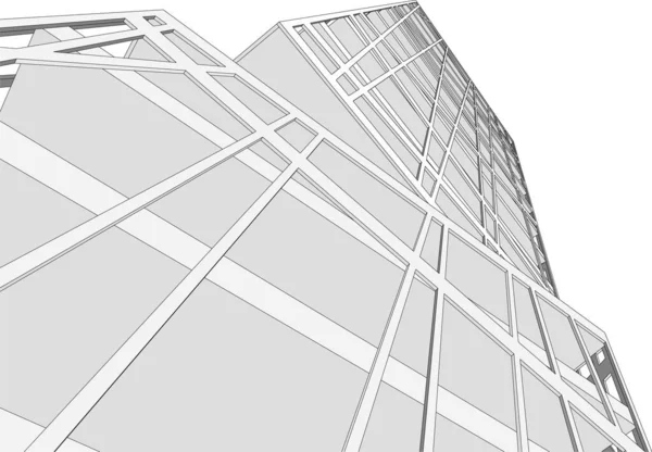 Lignes Dessin Abstraites Dans Concept Art Architectural Formes Géométriques Minimales — Image vectorielle