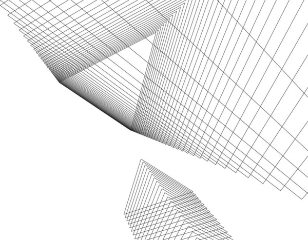 Lignes Dessin Abstraites Dans Concept Art Architectural Formes Géométriques Minimales — Image vectorielle