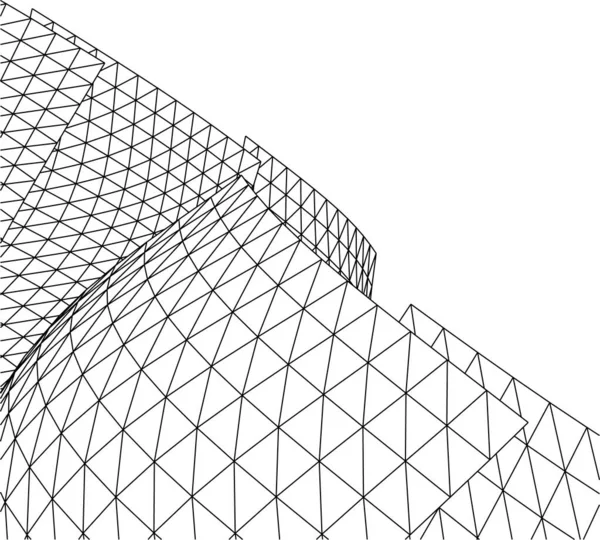 Linhas Abstratas Desenho Conceito Arte Arquitetônica Formas Geométricas Mínimas — Vetor de Stock