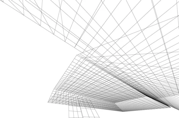 Linee Disegno Astratte Nel Concetto Arte Architettonica Forme Geometriche Minime — Vettoriale Stock