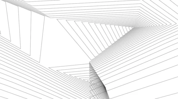 Líneas Abstractas Dibujo Concepto Arte Arquitectónico Formas Geométricas Mínimas — Archivo Imágenes Vectoriales