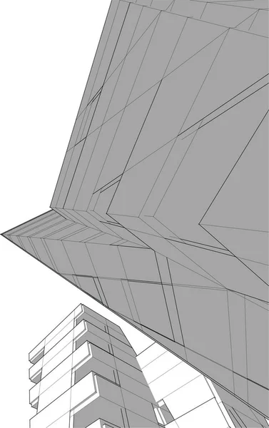 Abstrakte Zeichnungslinien Architektonischen Kunstkonzept Minimale Geometrische Formen — Stockvektor