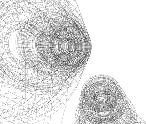 Abstracte Tekenlijnen Architectonisch Kunstconcept Minimale Geometrische Vormen — Stockvector