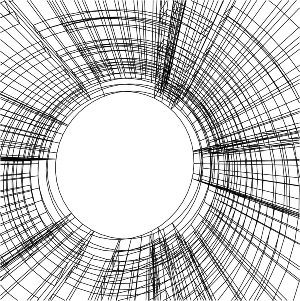 Elvont Rajzvonalak Építészeti Képzőművészetben Minimális Geometriai Formák — Stock Vector