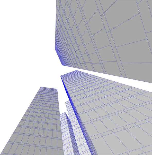 Abstracte Tekenlijnen Architectonisch Kunstconcept Minimale Geometrische Vormen — Stockvector