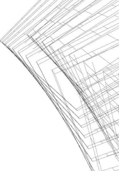 Abstracte Tekenlijnen Architectonisch Kunstconcept Minimale Geometrische Vormen — Stockvector