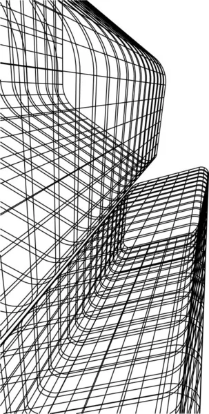 Abstrakta Teckningslinjer Arkitektonisk Konst Koncept Minimala Geometriska Former — Stock vektor