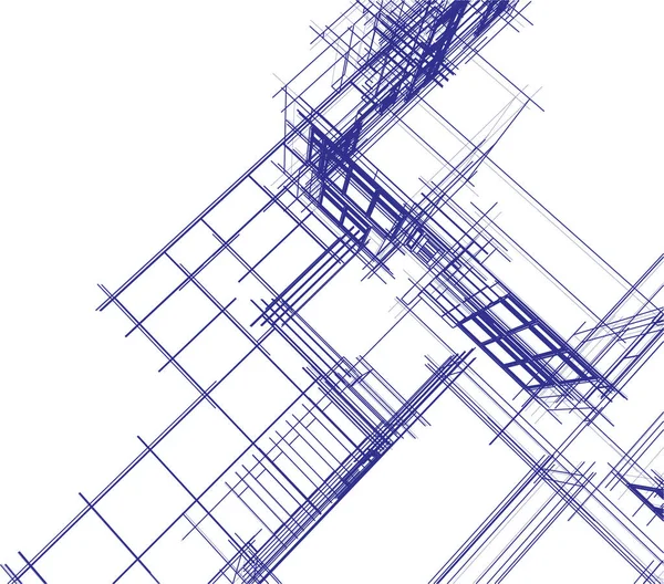 Linhas Abstratas Desenho Conceito Arte Arquitetônica Formas Geométricas Mínimas — Vetor de Stock