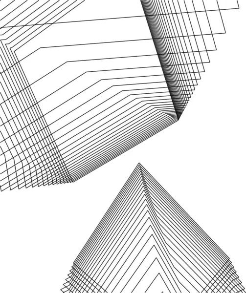 Formas Geométricas Mínimas Líneas Arquitectónicas — Vector de stock