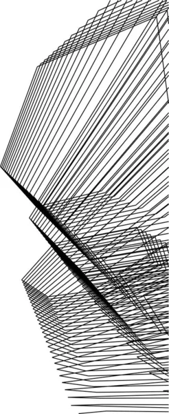 Líneas Abstractas Dibujo Concepto Arte Arquitectónico Formas Geométricas Mínimas — Archivo Imágenes Vectoriales