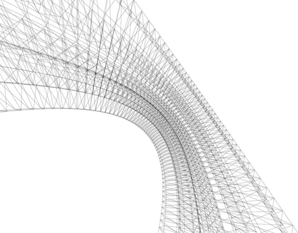 Abstracte Tekenlijnen Architectonisch Kunstconcept Minimale Geometrische Vormen — Stockvector